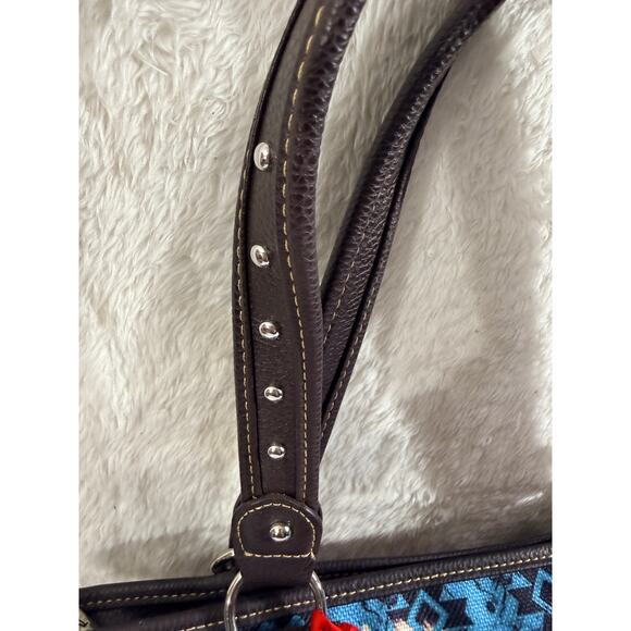 Montana West Concealed Carry Tote Blue Aztec Shoulder Bag Boho Western NWT - Picture 7 of 8
